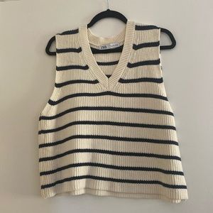 Zara stripped sweater tank, size small